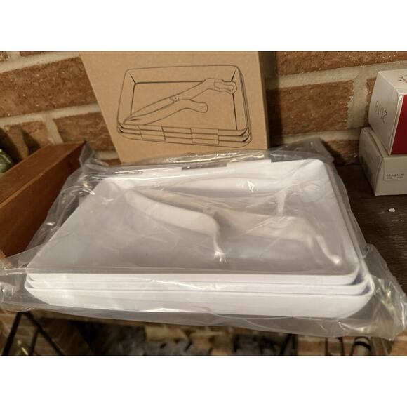 Pampered Chef Coating Trays And Tools, 3 Trays and 1 Tong A6- NIB - Picture 2 of 2